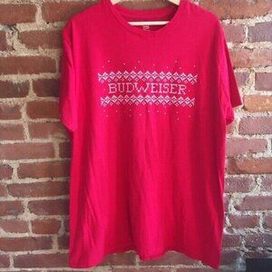 Budweiser Holiday Christmas Tee Men's XL